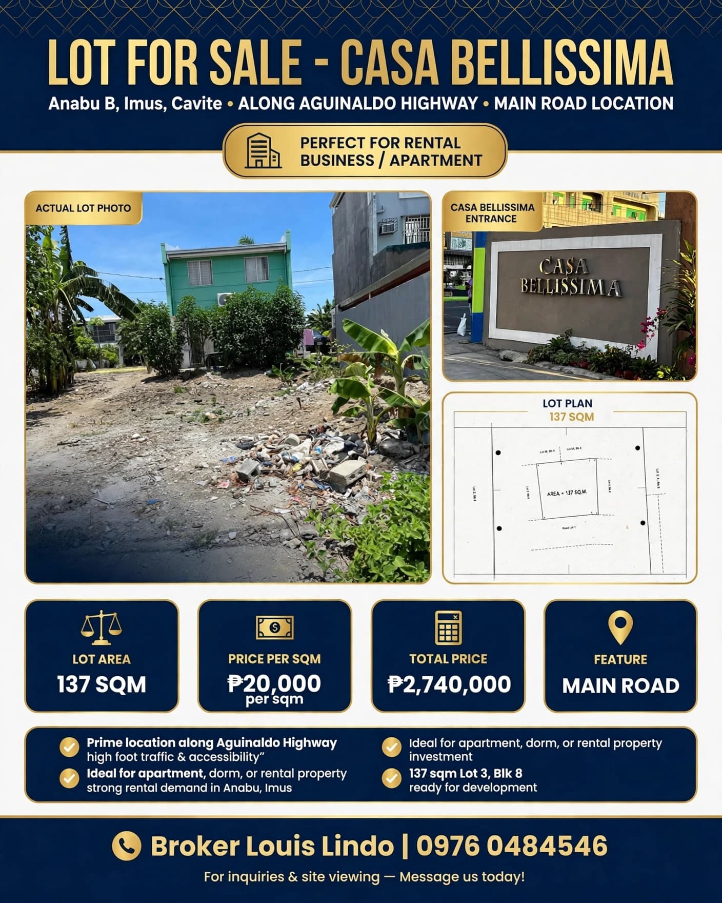 Casa Belissima Lot Along Along Aguinaldo Highway Imus